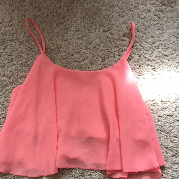 Zenana Outfitters - Women’s Pink Flowy Crop Top -S - Picture 6 of 6